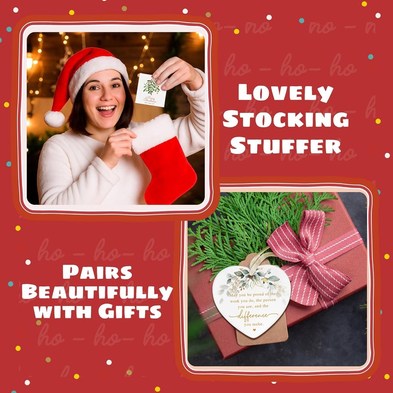 TEEBIM Thank You Ornament for Women Boss Coworker Teacher Nurse - Christmas Employee Thank You Gifts - Inspirational Farewell Goodbye Going Away Gift - Ceramic Appreciation Christmas Ornament​ - Image 4